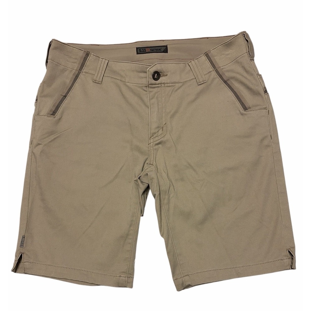 5.11 Tactical Women's Tactical Shorts Beige Solid Cotton Blend Size 8 Regular